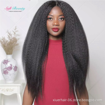 RTS Transparent Lace For Black Women 100% Kinky Straight Short and Long Lace Closure Human Hair Wigs with Baby Hair